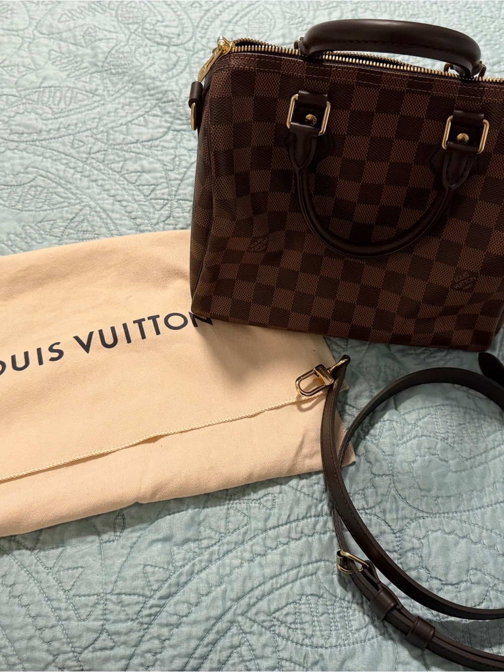 Louis Vuitton Brown Damier Ebene Speedy 25 bandolaire